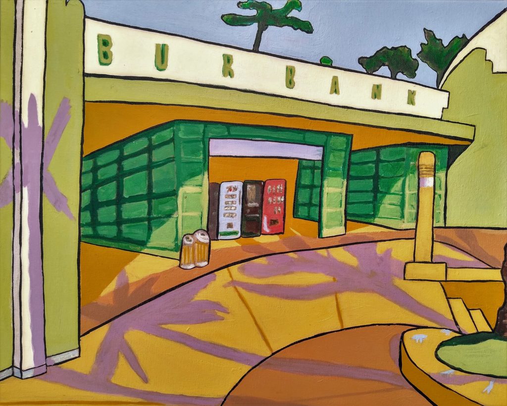 Burbank Downtown Metrolink transit station painting by Oscar Will 