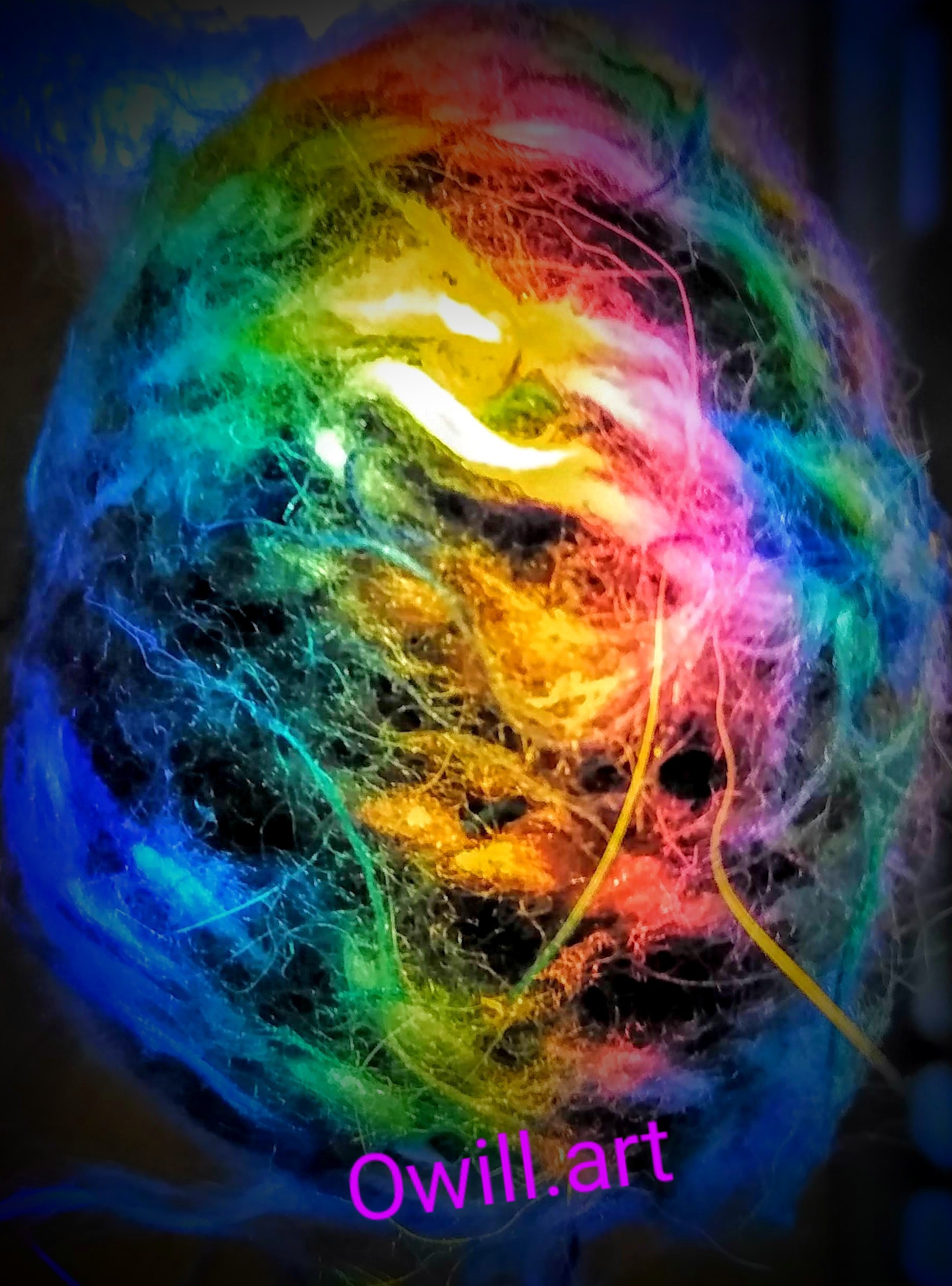 rainbow color ball of yarn