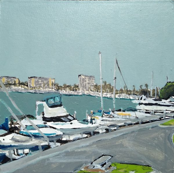 painting of burton chace park in marina del rey california by oscar will owill.art