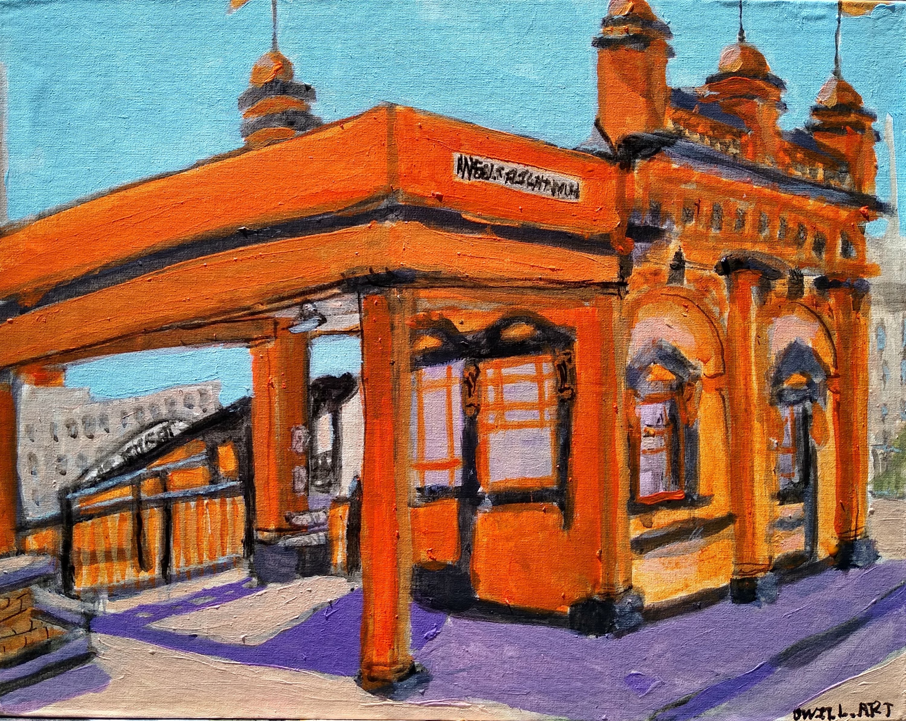 angels flight los angeles painting by oscar will impressionism