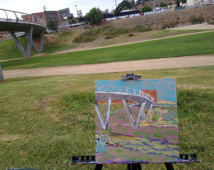 plein air painting at los angeles state historical park Oscar Will