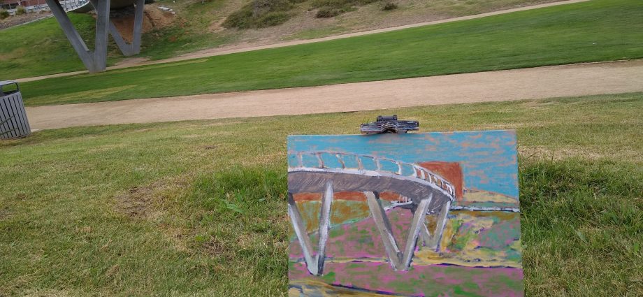 plein air painting at los angeles state historical park Oscar Will