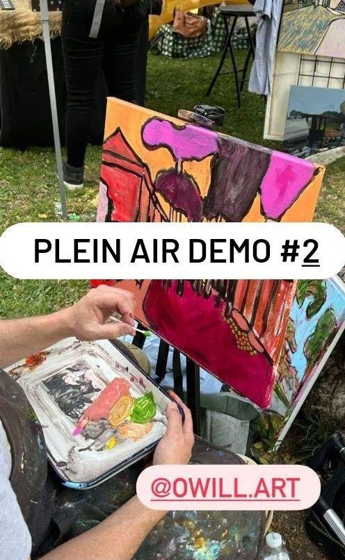 en plein air painting red live painting at Jackalope Art Fair Oscar Will owill.art