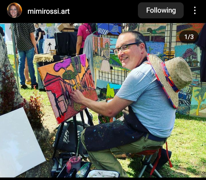 oscar will painting en plein air at the art festival