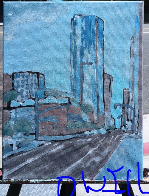 painting of downtown los angeles