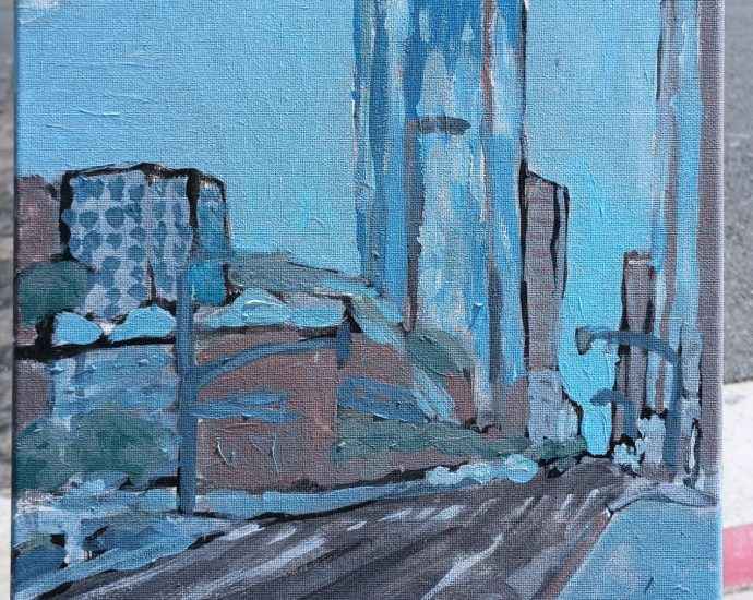 painting of downtown los angeles